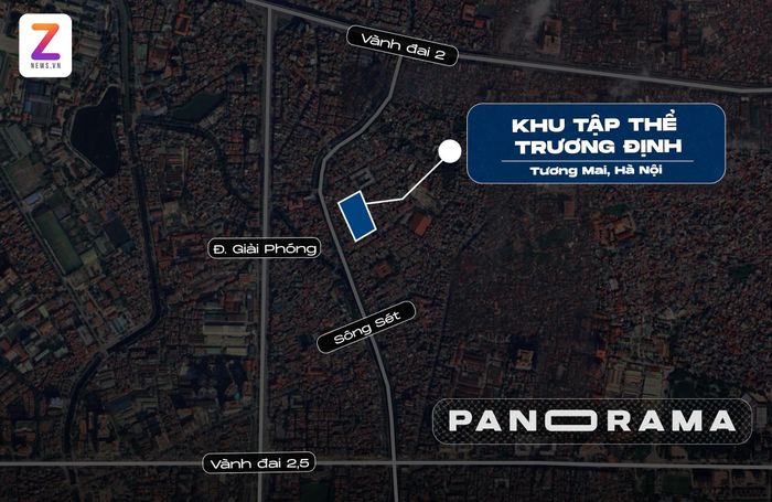 Theo đó, khu vực lập quy hoạch có quy mô 14.600 m2, giáp Trường Tiểu học và THCS Tân Định cùng ngõ 33 phố Nguyễn An Ninh. Diện tích cải tạo, xây dựng lại khu tập thể Trương Định khoảng 13.700 m2, phần còn lại là các trục đường kết nối. Đồ họa: Đinh Hà.