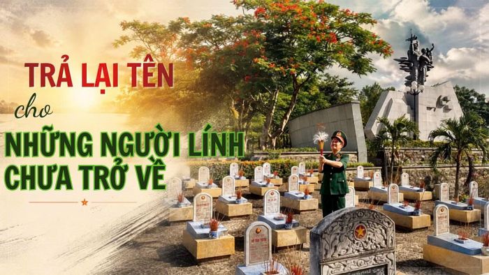 Trả lại tên cho những người lính chưa trở về. (Ảnh có sử dụng yếu tố AI)