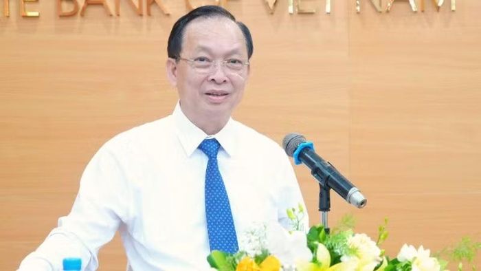 Tiến sĩ Đào Minh Tú, Phó Chủ tịch kiêm Tổng Thư ký Hiệp hội Ngân hàng Việt Nam phát biểu tại diễn đàn.