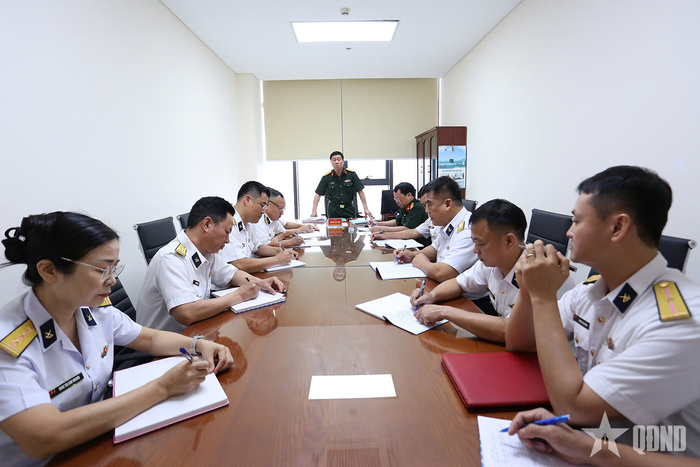 Đại tá Hoàng Thái Son, Phó cục trưởng Cục Quân nhu kết luận kiểm tra ngành Quân nhu Quân chủng Hải quân.