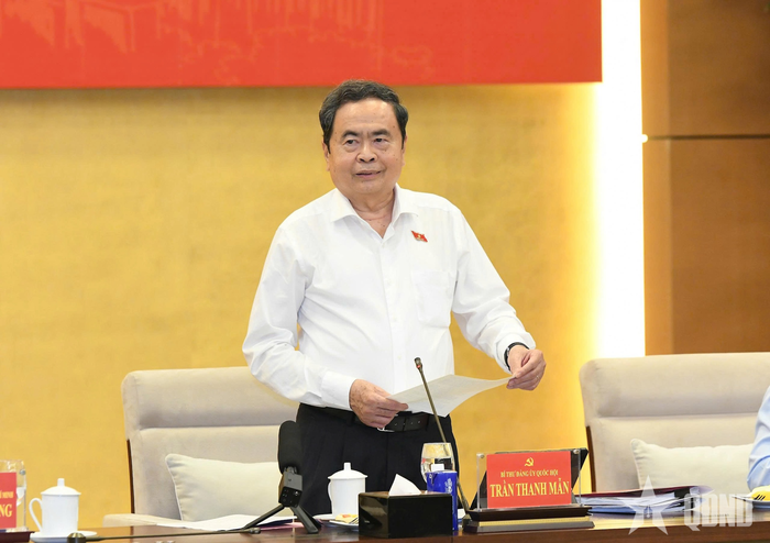 Chủ tịch Quốc hội Trần Thanh Mẫn phát biểu kết luận hội nghị.