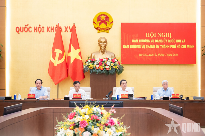 Chủ tịch Quốc hội Trần Thanh Mẫn chủ trì hội nghị. Ảnh: LÂM HIỂN