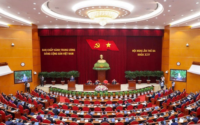 Hội nghị lần thứ 3 Ban Chấp hành Trung ương Đảng khóa XIV. Ảnh: TTXVN