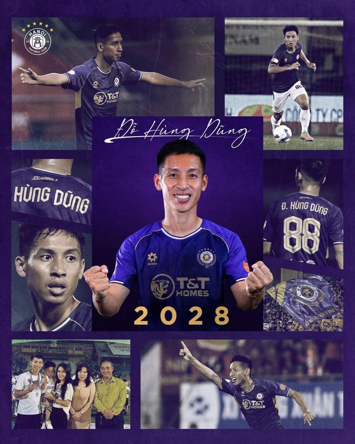 Với những đóng góp cho CLB, Đỗ Hùng Dũng tiếp tục được Hà Nội FC tưởng thưởng.