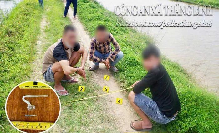 Các đối tượng sử dụng ma túy tại khu vực cánh đồng thuộc thôn Hà Lam Đông.