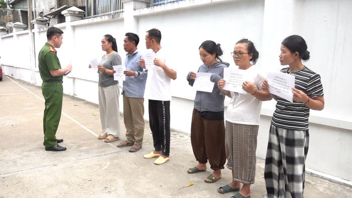 Cơ quan công an làm việc với các đối tượng trong 2 chuyên án