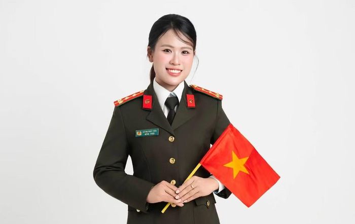 Chân dung nữ Đại úy Lê Thị Thủy Tiên.
