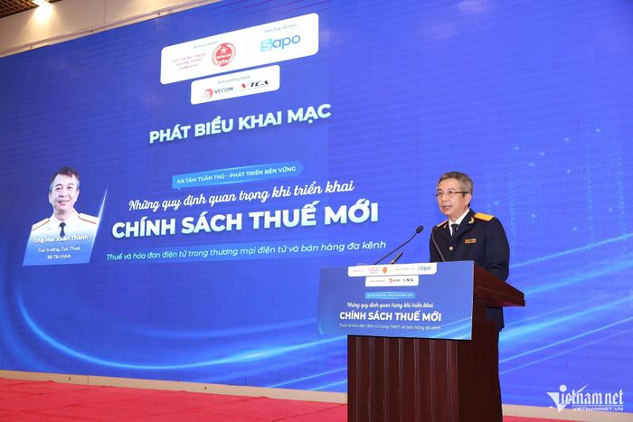 Ông Mai Xuân Thành - Cục trưởng Cục Thuế phát biểu khai mạc hội thảo.