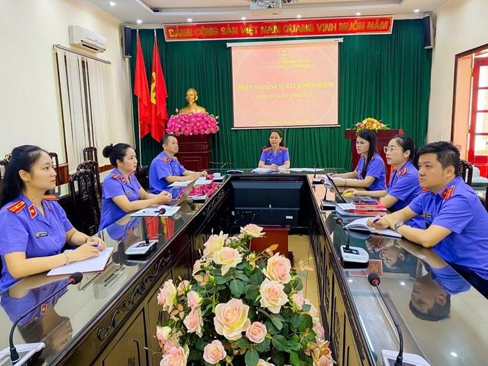 Điểm cầu tại VKSND tỉnh Sơn La.