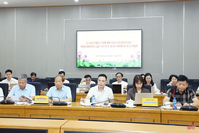 Các thành viên Đoàn giám sát Hội đồng quản lý BHXH Việt Nam.