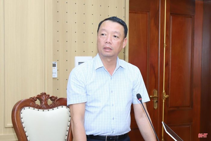 Đồng chí Phan Thiên Định - Phó Bí thư Tỉnh ủy, Chủ tịch UBND tỉnh phát biểu tại hội nghị.