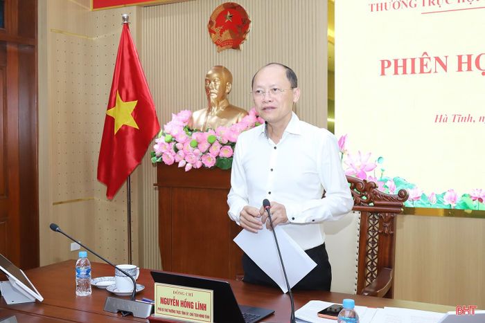 Đồng chí Nguyễn Hồng Lĩnh - Phó Bí thư Thường trực Tỉnh ủy, Chủ tịch HĐND tỉnh kết luận phiên họp.