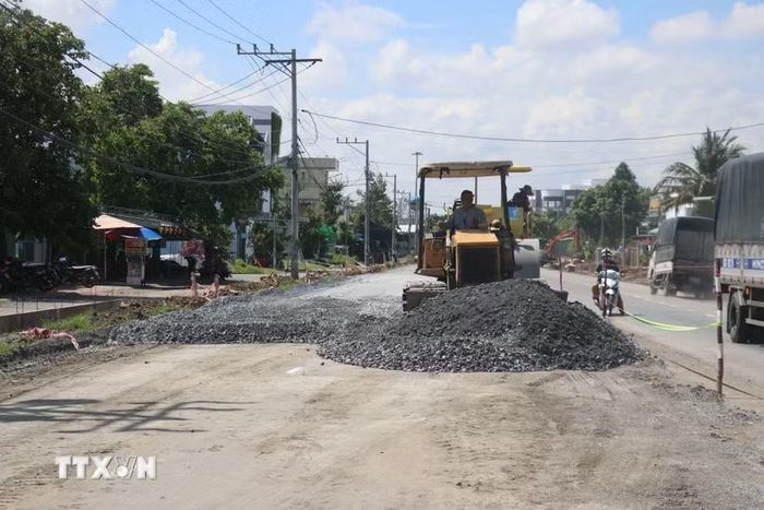 Dự án Đường tỉnh 879C tại Đồng Tháp. Ảnh minh họa. (Ảnh: Công Trí/TTXVN)