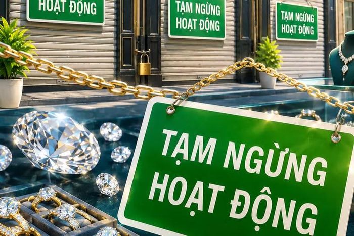 Nhiều cửa hàng kim cương thông báo tạm dừng hoạt động, đóng cửa giữa "cơn bão" kim cương. Ảnh: AI.