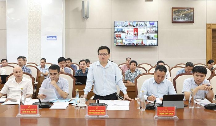 Thứ trưởng Bộ Công Thương - Trương Thanh Hoài phát biểu kết luận tại buổi làm việc. Ảnh: Thúy Hiền/BNEWS/TTXVN
