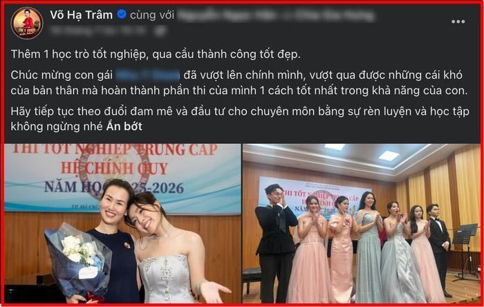 Võ Hạ Trâm hạnh phúc khi các học trò của mình tốt nghiệp.