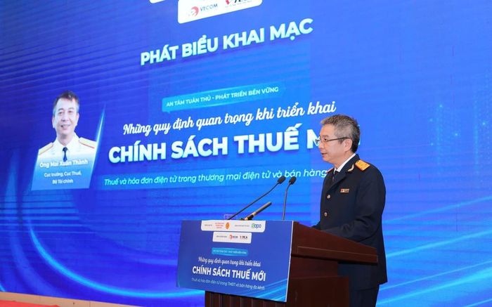 Cục trưởng Cục Thuế Mai Xuân Thành phát biểu khai mạc tại Hội thảo.