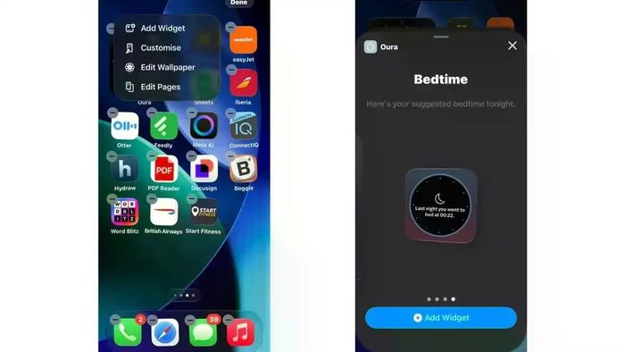 Thêm tiện ích trên iPhone