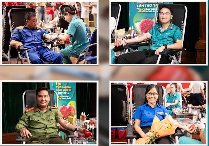Đông đảo tầng lớp Nhân dân tham gia hiến máu hưởng ứng chương trình "Hành trình đỏ". (Ảnh: Thế Minh)