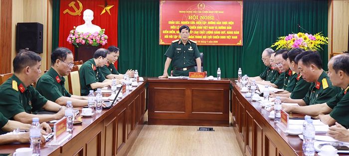 Thiếu tướng Nguyễn Huy Hoàng phát biểu tại buổi khảo sát.