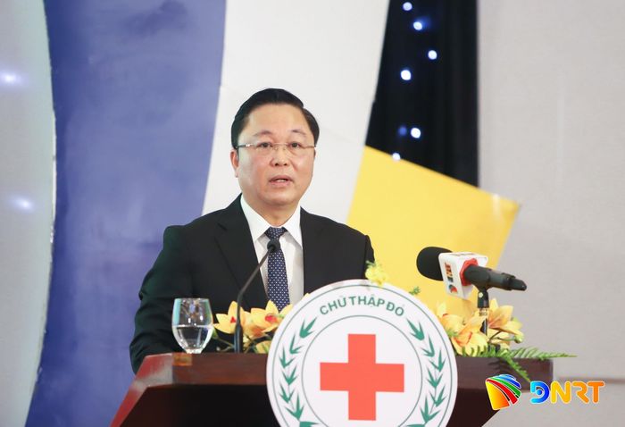Chủ tịch Ủy ban MTTQ Việt Nam thành phố Lê Trí Thanh phát biểu chỉ đạo đại hội. Ảnh: NGỌC PHÚ