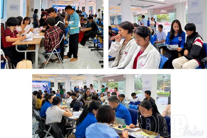 Học sinh, sinh viên làm thủ tục xét tuyển, nhập học tại Trường Cao đẳng Điện Biên.