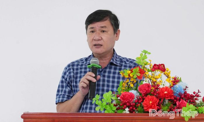 BSCKII. Võ Thanh Nhơn, Giám đốc CDC tỉnh Đồng Tháp phát biểu tại lớp tập huấn.