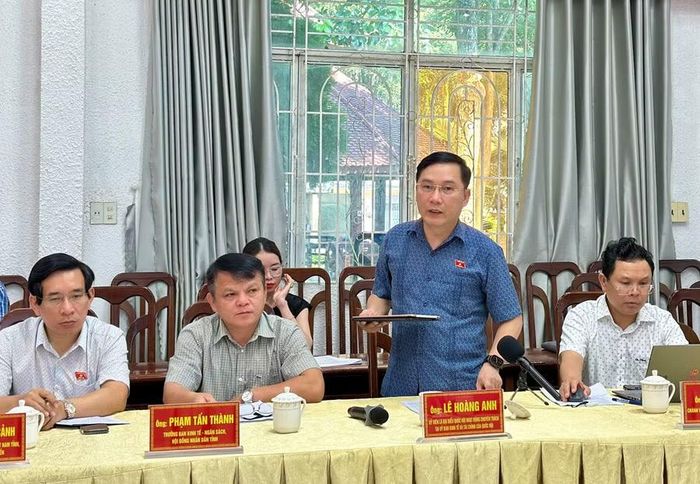 Ông Lê Hoàng Anh - Ủy viên là ĐBQH hoạt động chuyên trách tại Ủy ban Kinh tế và Tài chính của Quốc hội tham gia ý kiến. Ảnh: Hà Duy