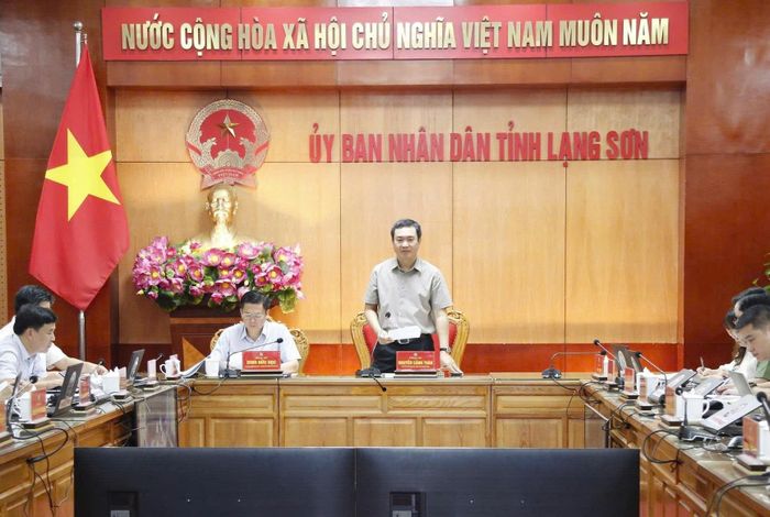 Đồng chí Nguyễn Cảnh Toàn, Phó Bí thư Tỉnh ủy, Chủ tịch UBND tỉnh phát biểu kết luận cuộc họp