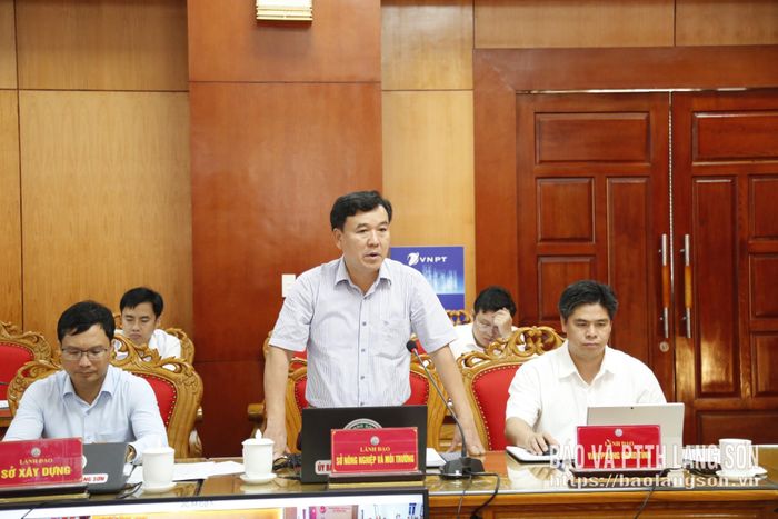 Giám đốc Sở Nông nghiệp và Môi trường nêu ý kiến tại cuộc họp