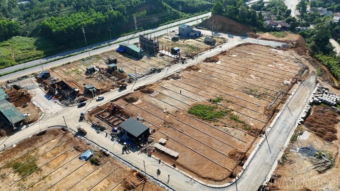 Khu tái định cư Trực Thanh, phường Âu Lâu nhìn từ trên cao.