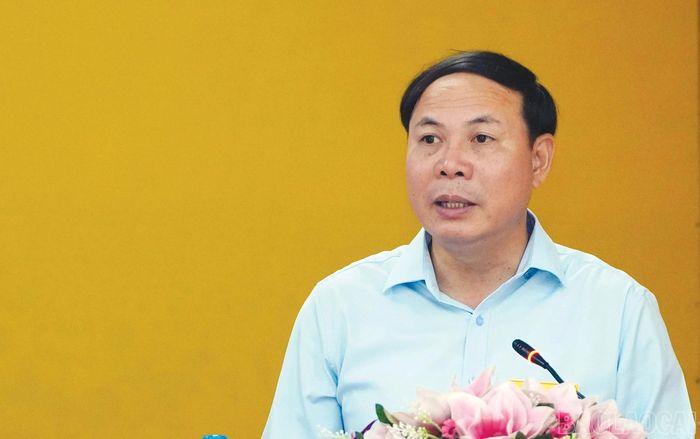 Đồng chí Trần Ngọc Luận - Giám đốc Sở Khoa học và Công nghệ, Trưởng Ban Chỉ đạo phát biểu kết luận cuộc diễn tập.