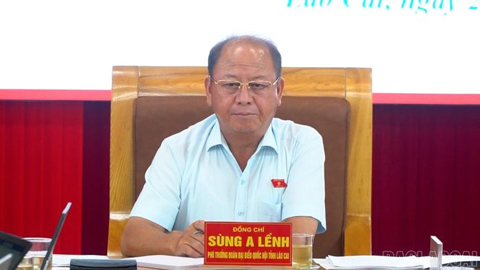 Đồng chí Sùng A Lềnh - Phó Trưởng Đoàn đại biểu Quốc hội chuyên trách tỉnh Lào Cai chủ trì buổi làm việc với Sở Công Thương.