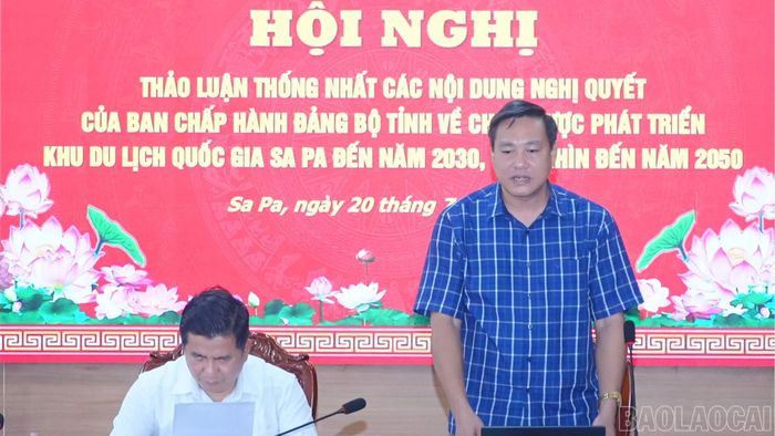 Đồng chí Trần Sơn Bình - Phó Giám đốc Sở Văn hóa, Thể thao và Du lịch tỉnh phát biểu.