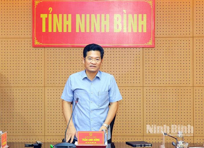 Đồng chí Trần Anh Dũng, Ủy viên Ban Thường vụ Tỉnh ủy, Phó Chủ tịch UBND tỉnh phát biểu tại hội nghị.