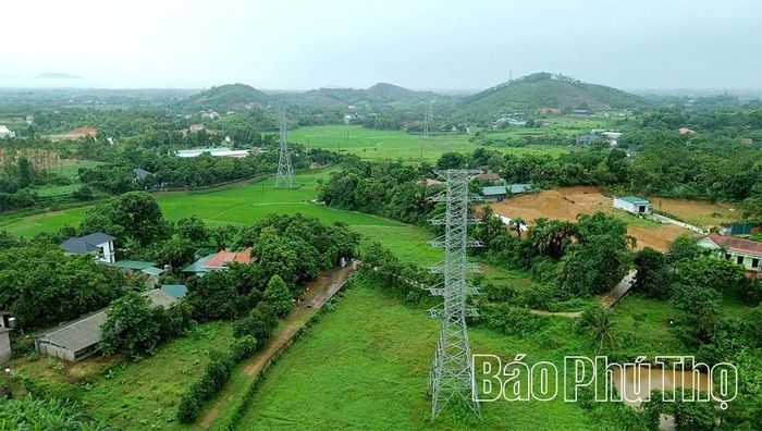 Những hàng cột của Dự án đường dây và Trạm biến áp 110kV Sơn Nam.
