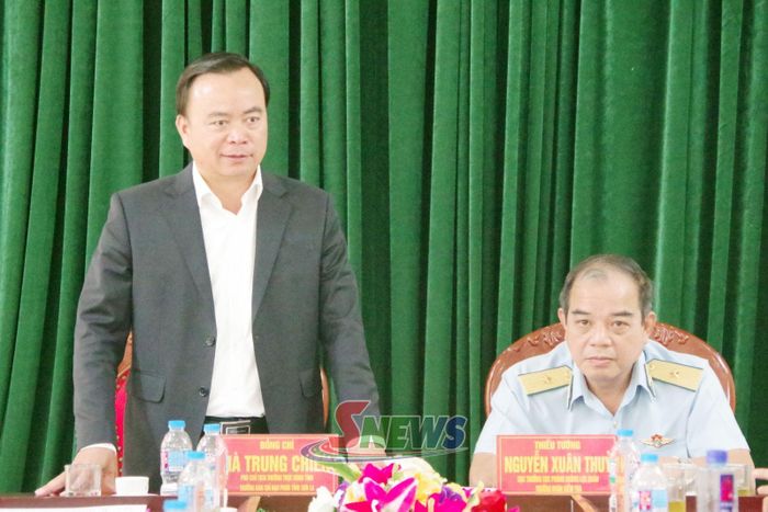 Đồng chí Hà Trung Chiến, Phó Chủ tịch Thường trực UBND tỉnh, Trưởng Ban chỉ đạo PKND tỉnh Sơn La phát biểu tại cuộc kiểm tra.