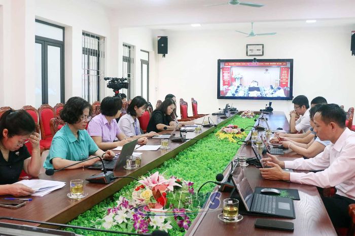 Các đại biểu dự hội thảo tại điểm cầu tỉnh Sơn La.