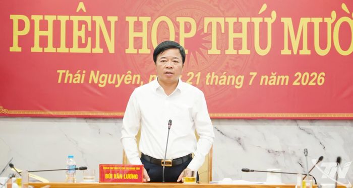 Đồng chí Chủ tịch HĐND tỉnh Bùi Văn Lương phát biểu kết luận Phiên họp.