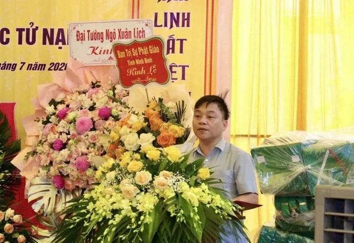 Đại diện chính quyền xã Lý Nhân phát biểu