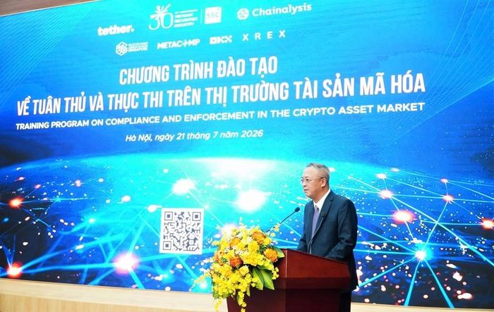 Phó Chủ tịch Ủy ban Chứng khoán Nhà nước Bùi Hoàng Hải phát biểu khai mạc chương trình. Ảnh: SSC