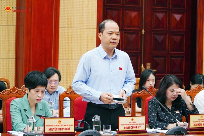 Phó Chủ nhiệm Ủy ban Quốc phòng, An ninh và Đối ngoại Đinh Công Sỹ phát biểu