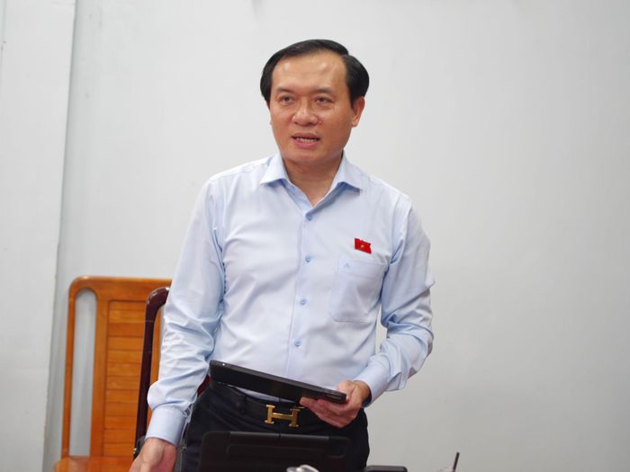 Giám đốc Sở Khoa học và Công nghệ tỉnh Bùi Thanh Toàn phát biểu tại buổi làm việc