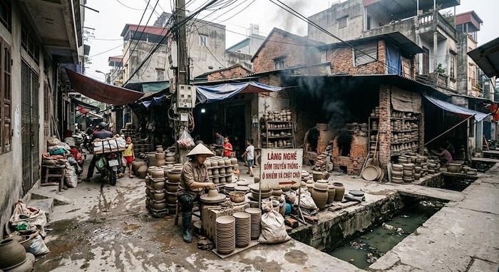 Hệ thống làng nghề là "kho tàng" văn hóa của quốc gia. Hình ảnh minh họa được tạo bởi AI