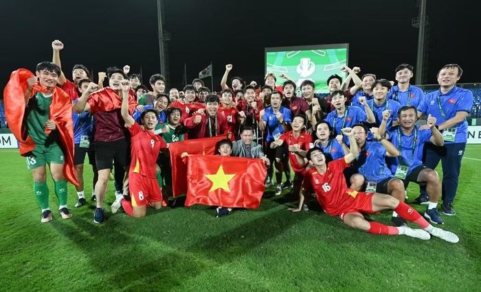Bóng đá trẻ Việt Nam cũng cho thấy nhiều tín hiệu tích cực trong thời gian gần đây. Trong ảnh: U23 Việt Nam ăn mừng. Nguồn: vff
