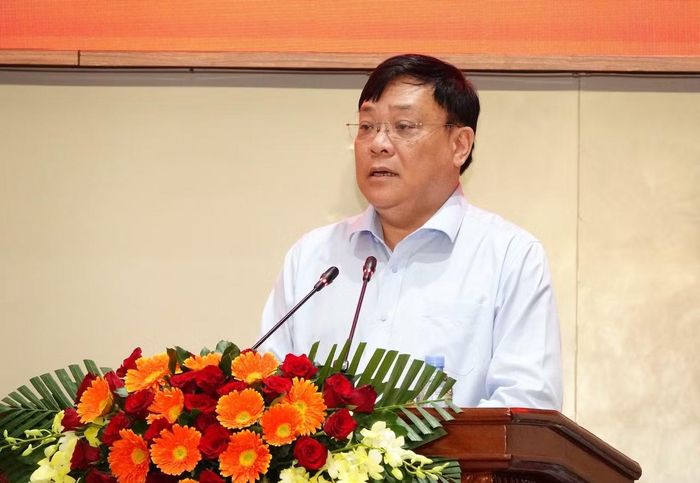 Đồng chí Phạm Thành Ngại, Chủ tịch UBND tỉnh Đồng Tháp phát biểu tại buổi lễ.