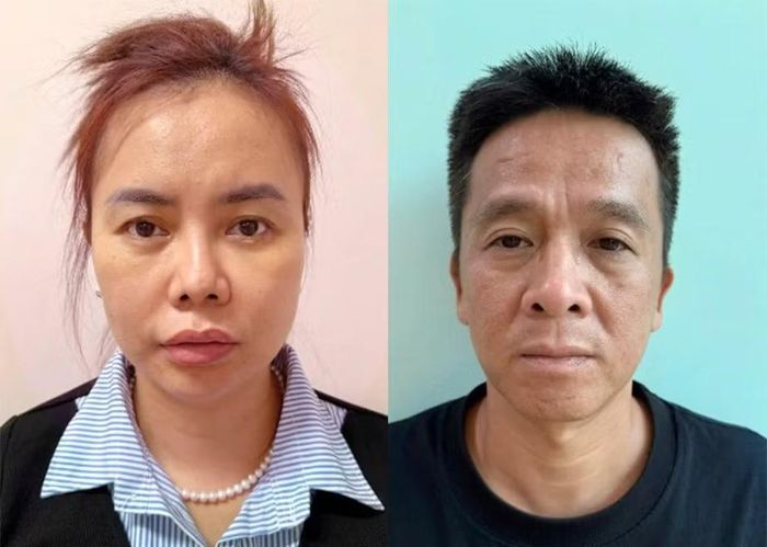 Hai đối tượng Nguyễn Ái Châu và Trần Quốc Thái.