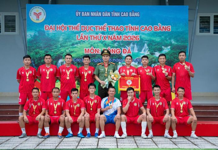 Đội bóng đá nam Công an tỉnh xuất sắc giành chức vô địch môn bóng đá 7 người tại Đại hội Thể dục thể thao tỉnh lần thứ X năm 2026.