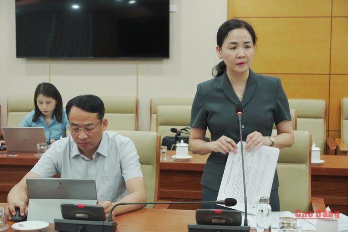 Lãnh đạo Sở Nội vụ phát biểu ý kiến tại phiên họp.