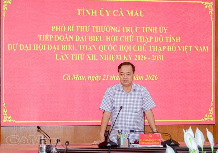 Phó Bí thư Thường trực Tỉnh ủy Huỳnh Quốc Việt đề nghị đại biểu dự Đại hội phát huy tinh thần trách nhiệm, tham gia tham luận, thảo luận, đóng góp ý kiến chất lượng, góp phần vào thành công chung của Đại hội.